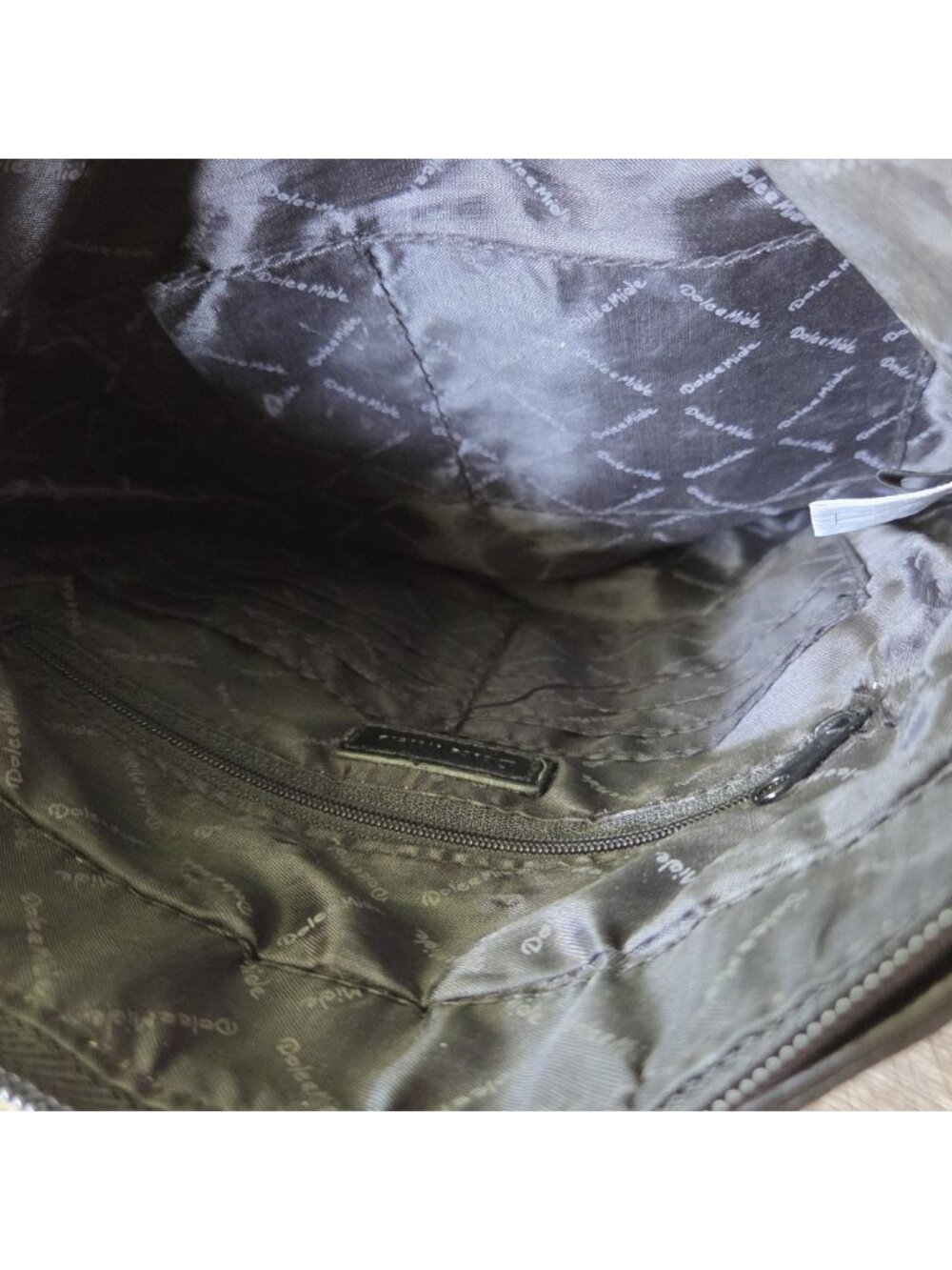 Dolce Miele Black Leather Crossbody Bag Organizer Multi Pocket Shoulder Purse - Picture 6 of 16